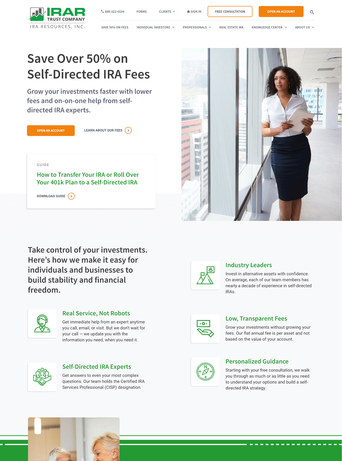 IRA Resources Website Desktop View