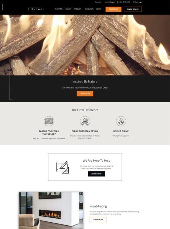 Ortal Heat Website Desktop View
