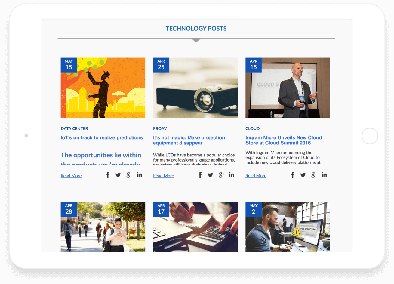 Ingram site on tablet browser